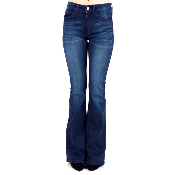 KanCan Denim - RESTOCK!! kancan mid rise flares super dark wash